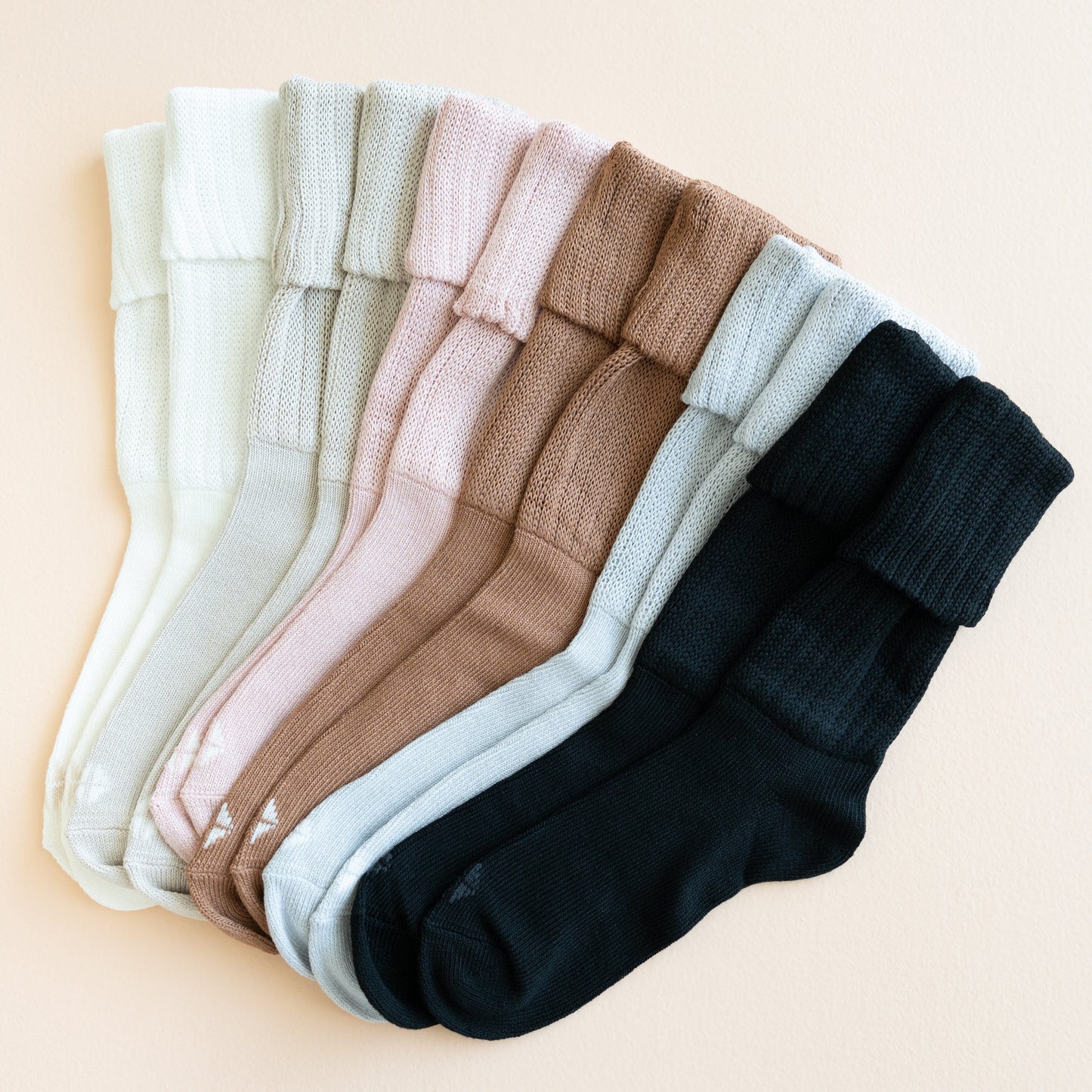 Adult Scrunch Socks in Latte