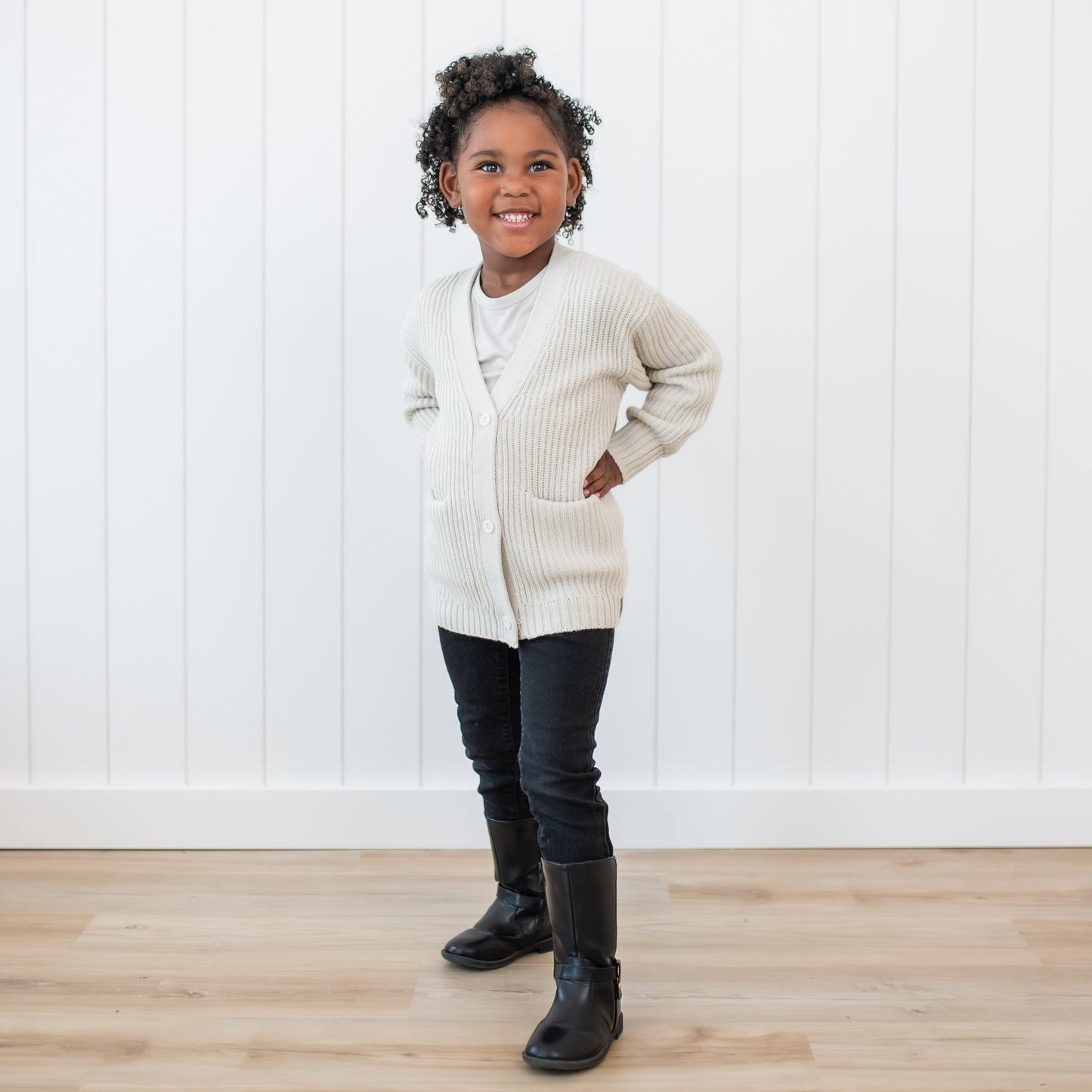 Chunky Knit Oversized Cardigan in Oat