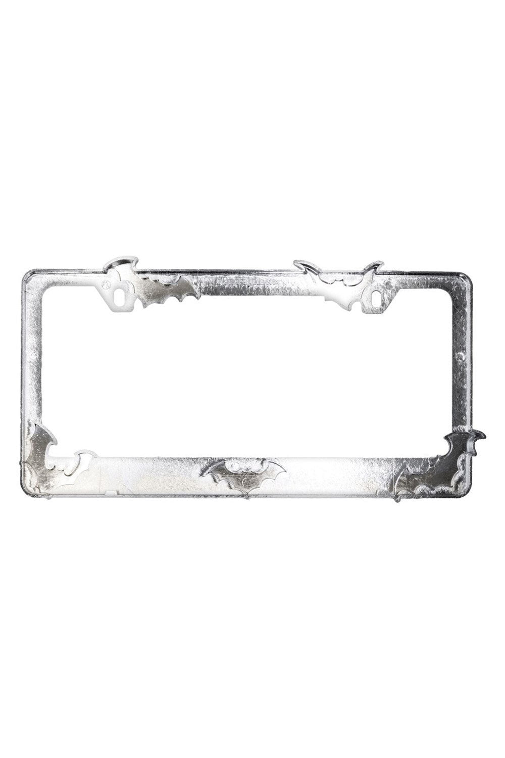 Bat License Plate Frame Chrome