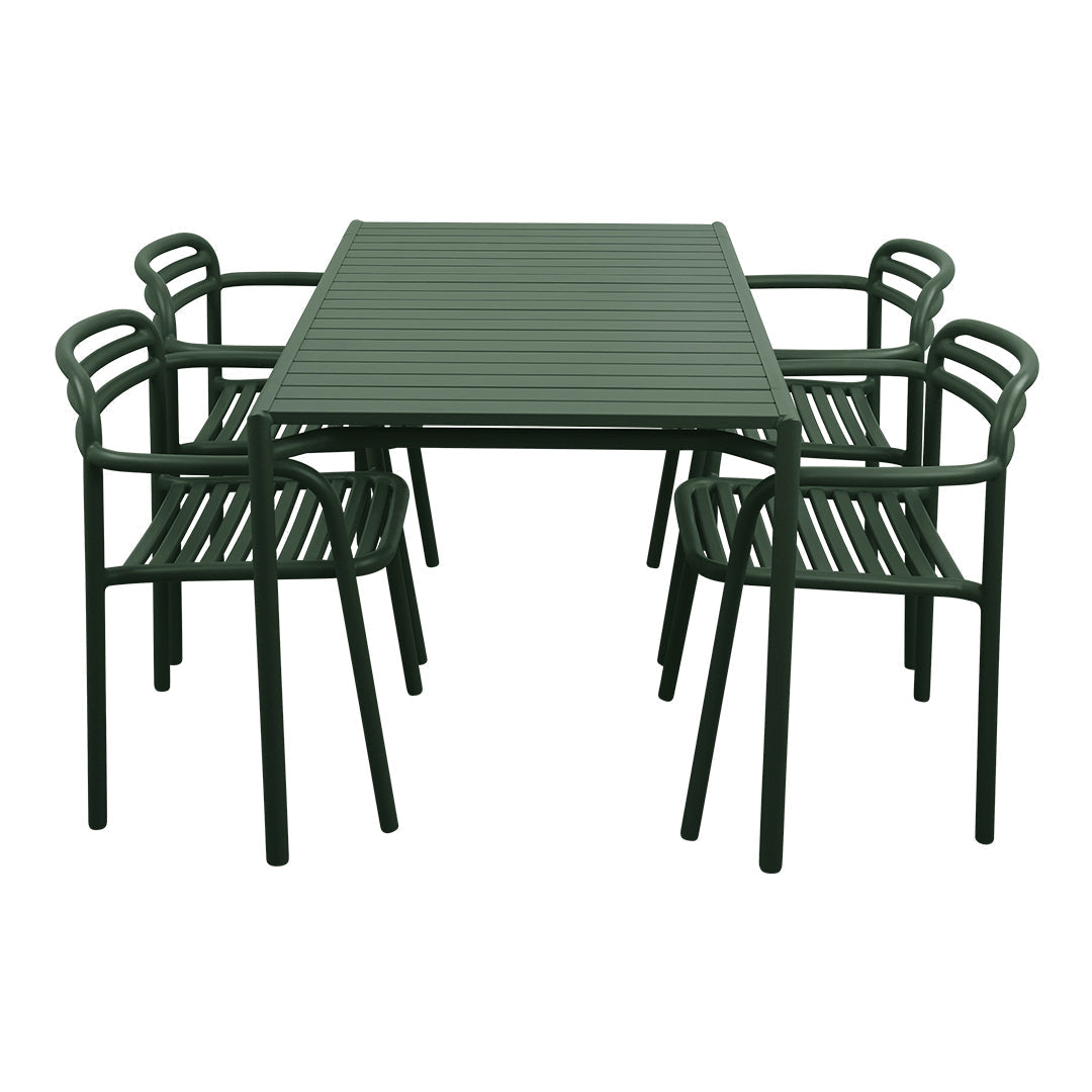 Bliss Rectangular Dining Table Set w/ Armchairs