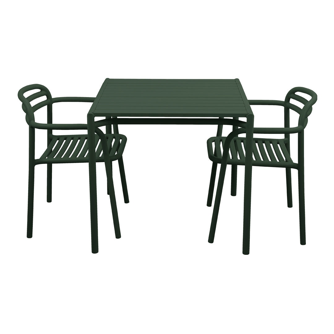 Bliss Square Dining Table Set w/ Armchairs