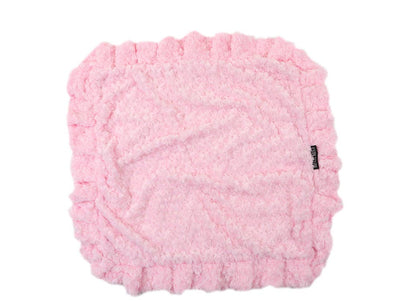 Pink Rosebud with Cream Shag Blanket: Medium