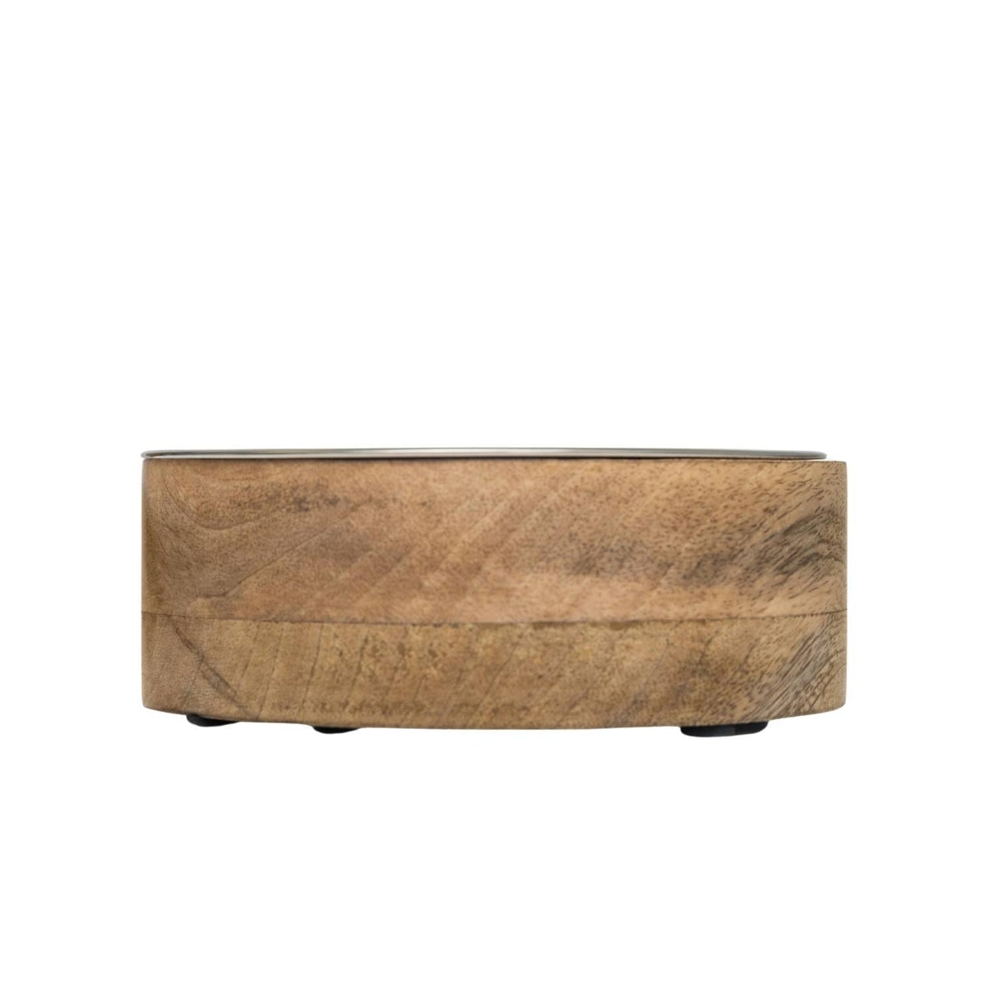 Jojo Modern Pets - Stainless Steel Dog Bowl with Cylindrical Mango Wood Holder
