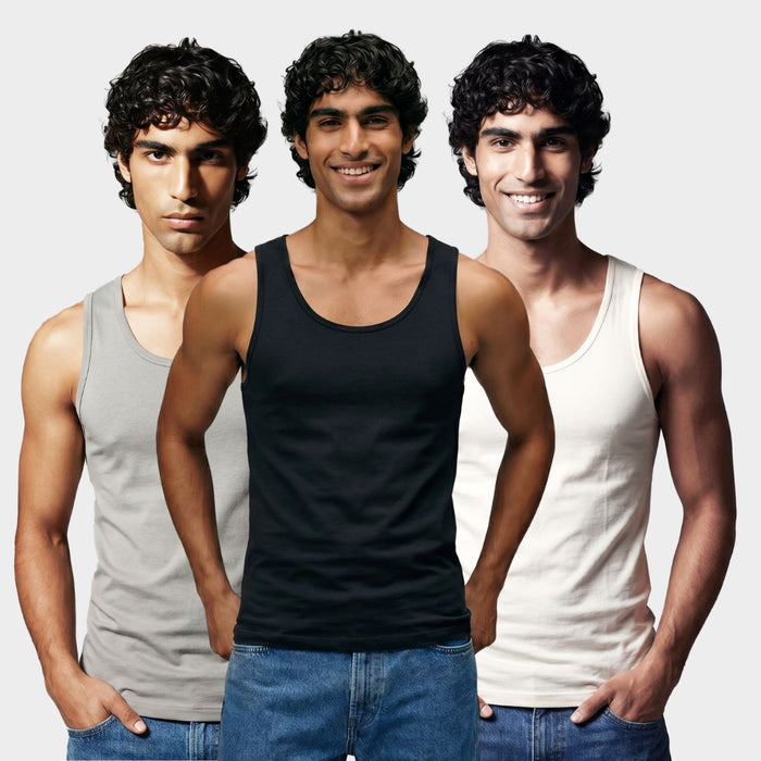 100% Cotton Men's Vest - 3 Pack