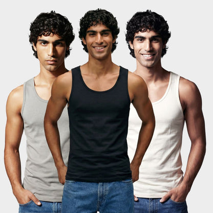 100% Cotton Men's Vest - 3 Pack