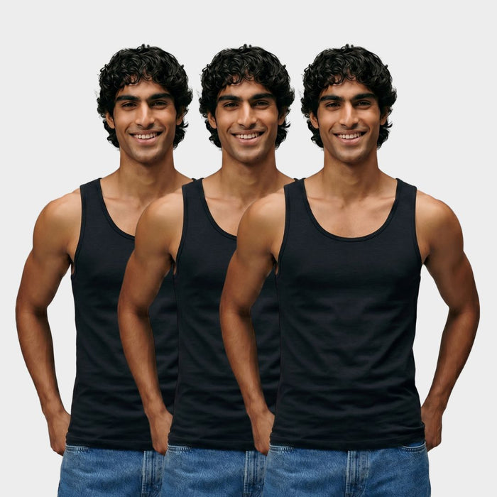 100% Cotton Men's Vest - 3 Pack