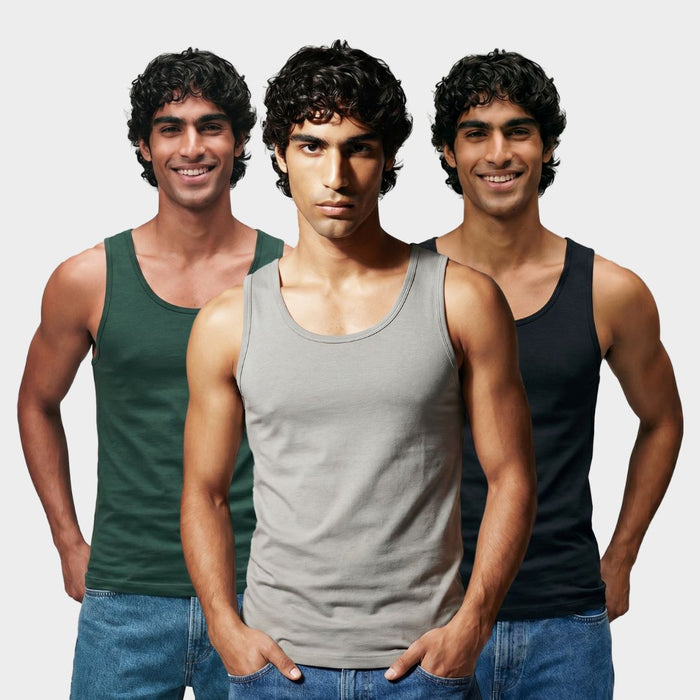 100% Cotton Men's Vest - 3 Pack