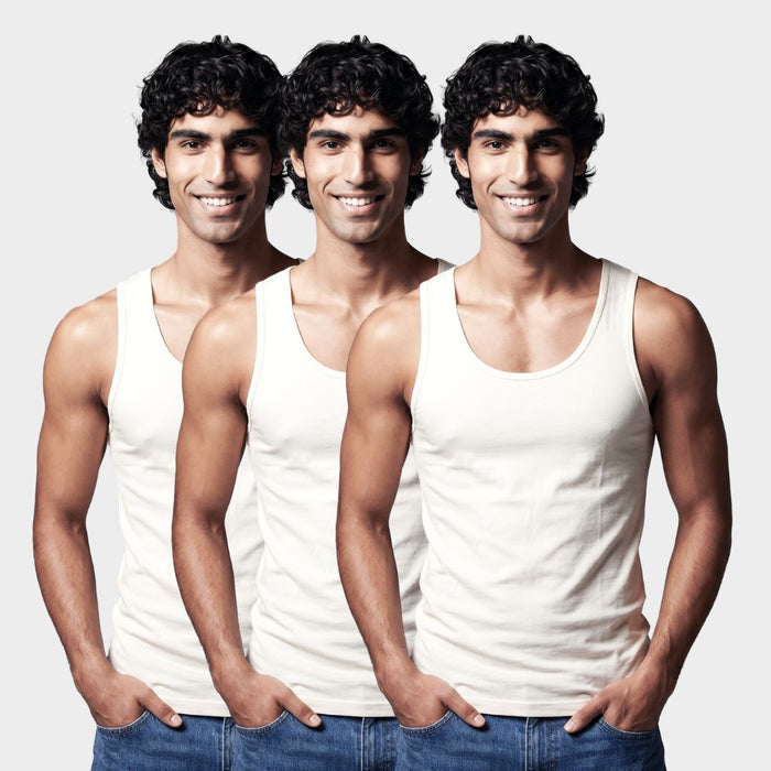 100% Cotton Men's Vest - 3 Pack