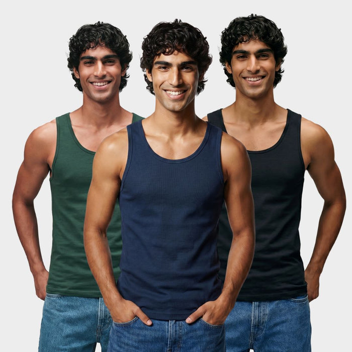 100% Cotton Men's Vest - 3 Pack