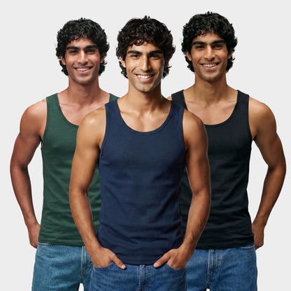 100% Cotton Men's Vest - 3 Pack