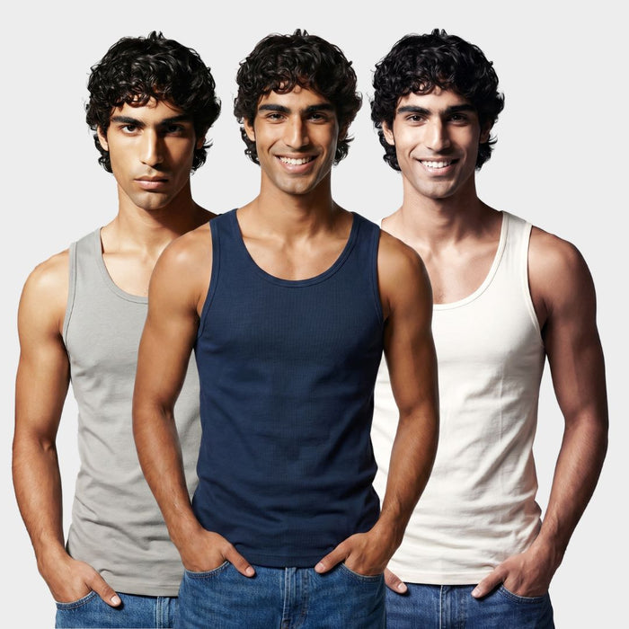 100% Cotton Men's Vest - 3 Pack