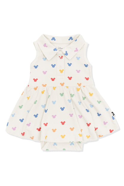 Polo Bodysuit Dress in Pastel Mickey Mouse