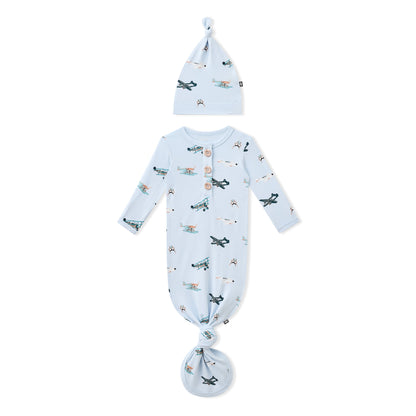 Knotted Gown with Hat Set in Take Off