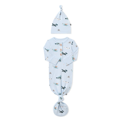 Knotted Gown with Hat Set in Take Off