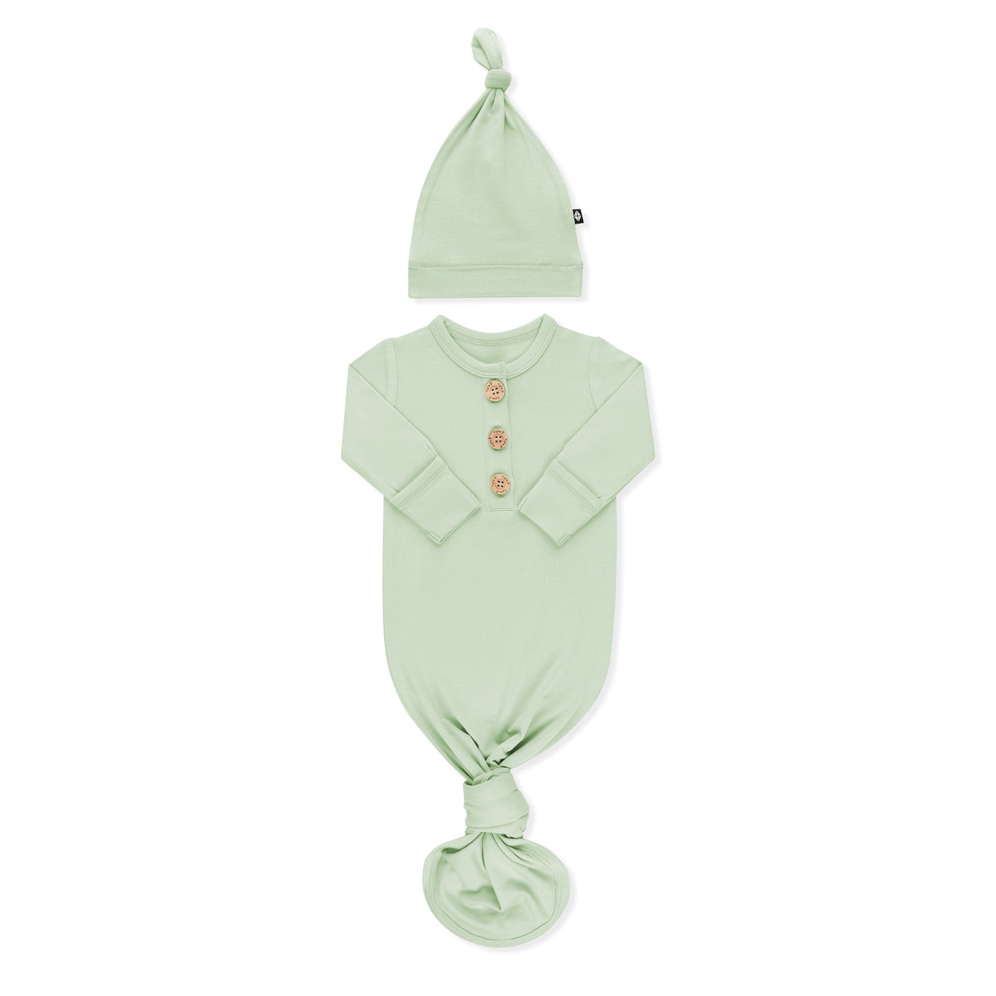 Knotted Gown with Hat Set in Basil