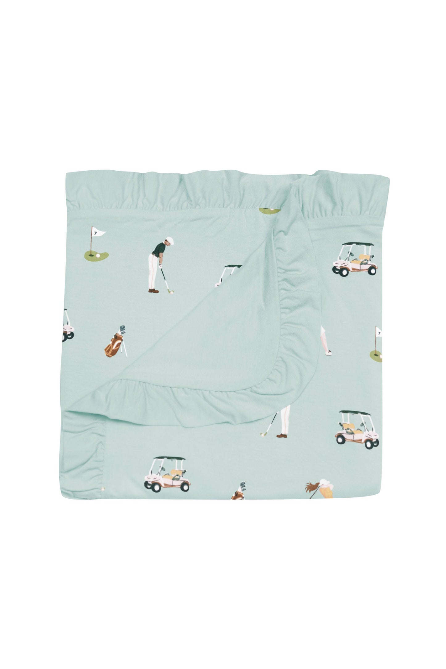 Ruffle Baby Blanket in Golf 0.5