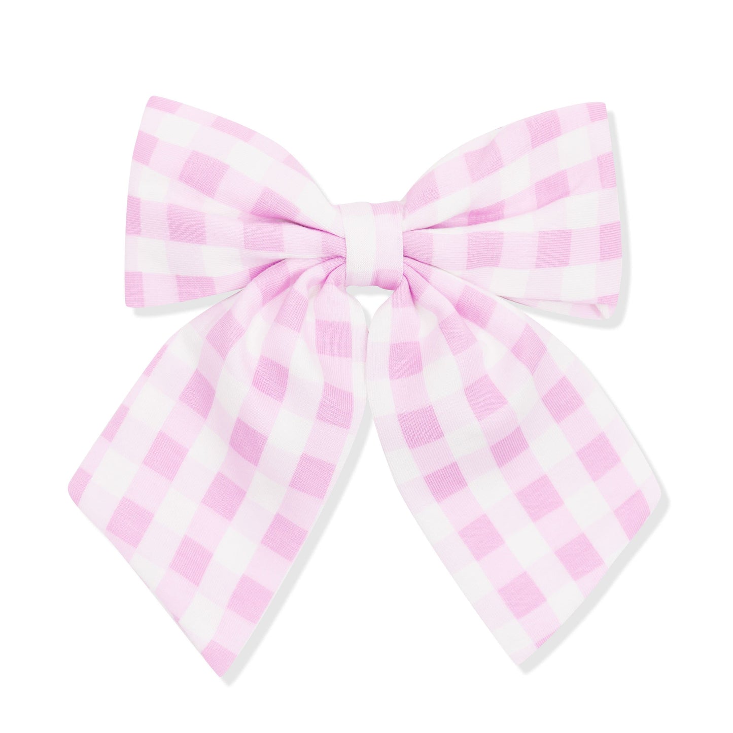 Large Alligator Clip Bow in Gingham Thistle