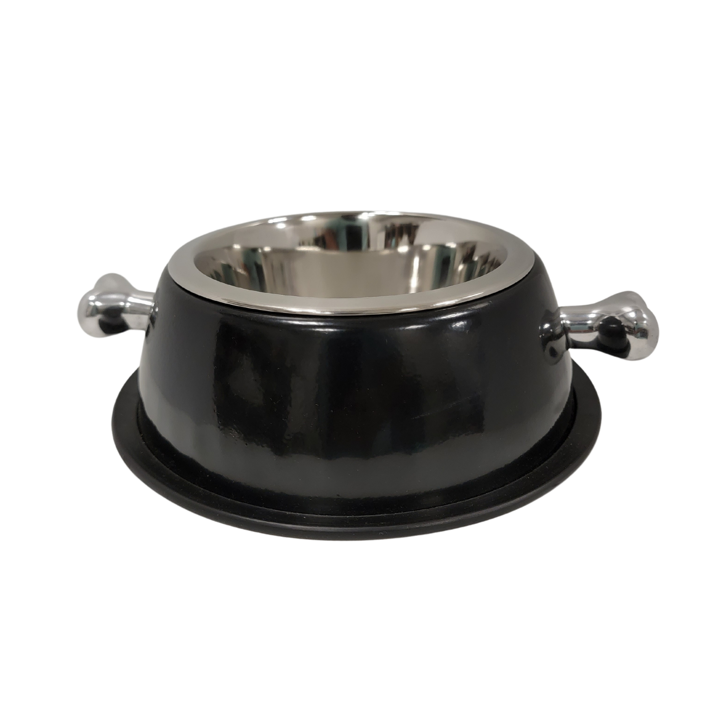 Deluxe Stainless Steel Dog Bowl with Bone Handles