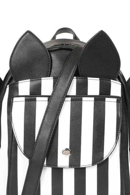 Black and White Striped Batwing Backpack