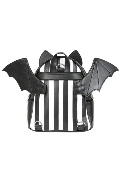 Black and White Striped Batwing Backpack