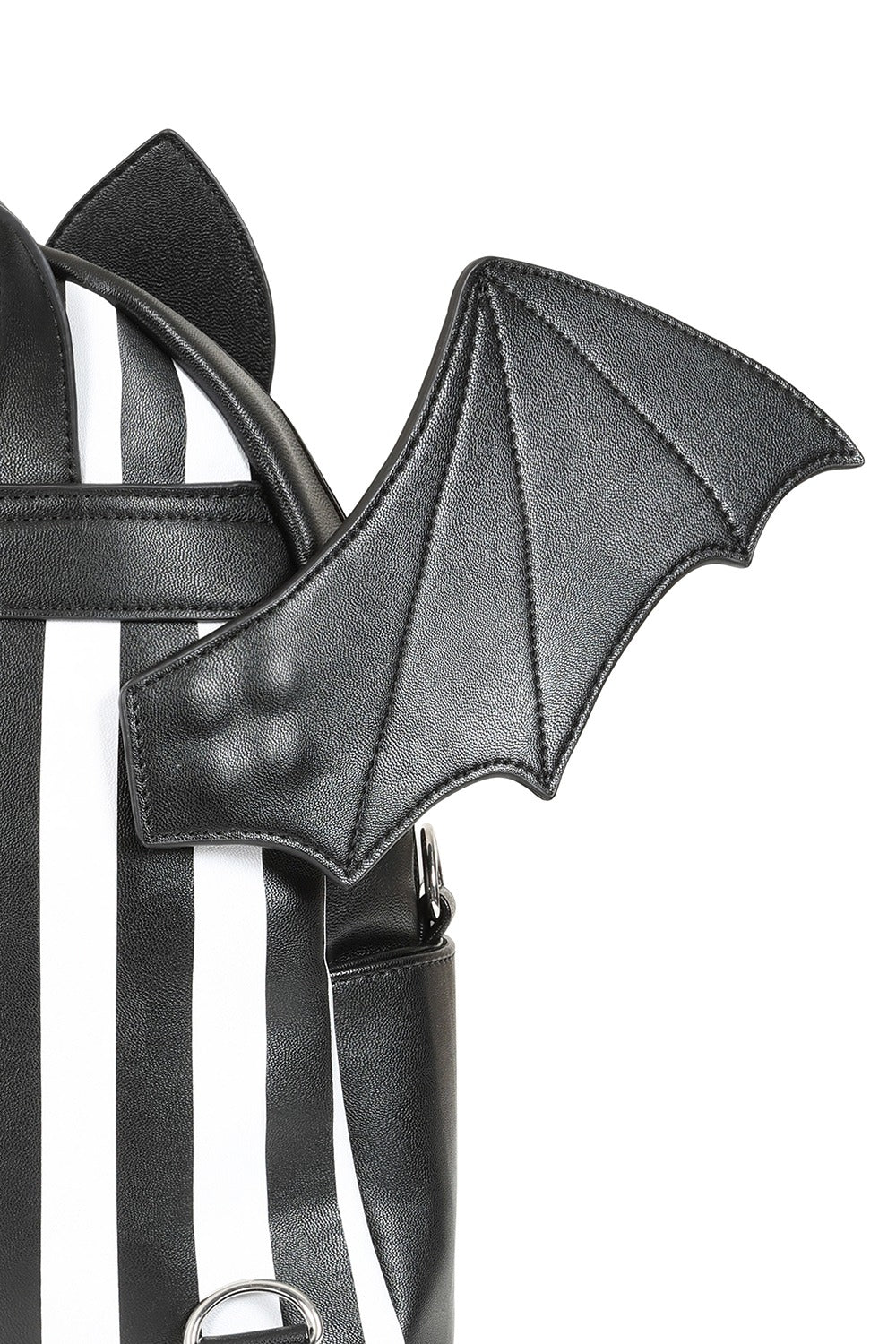 Black and White Striped Batwing Backpack