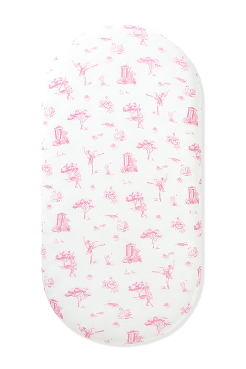 Oval Bassinet Sheet in Toile Ballet