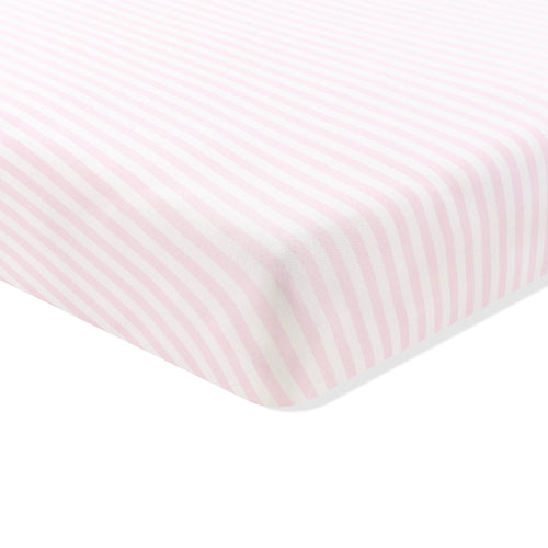 Crib Sheet in Small Sakura Stripe