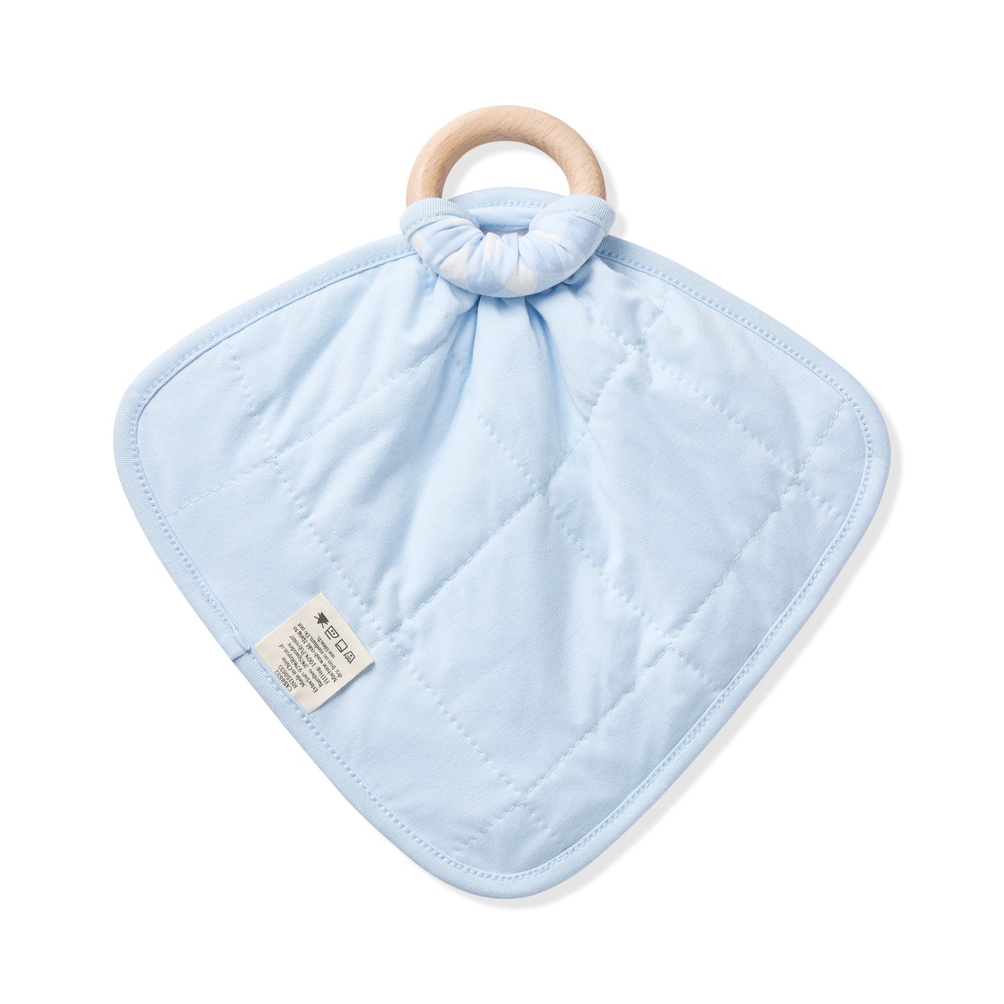 Lovey in Gingham Breeze with Removable Wooden Teething Ring