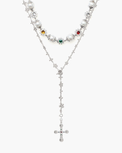 Daisy Molecule Necklace Set in Silver