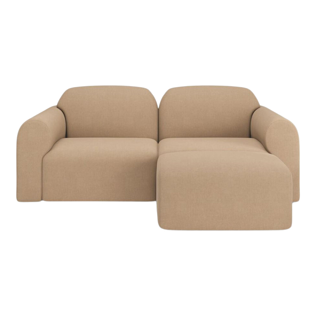 Bulky Pre-Configured Two-Seater Sofa w/ Footstool