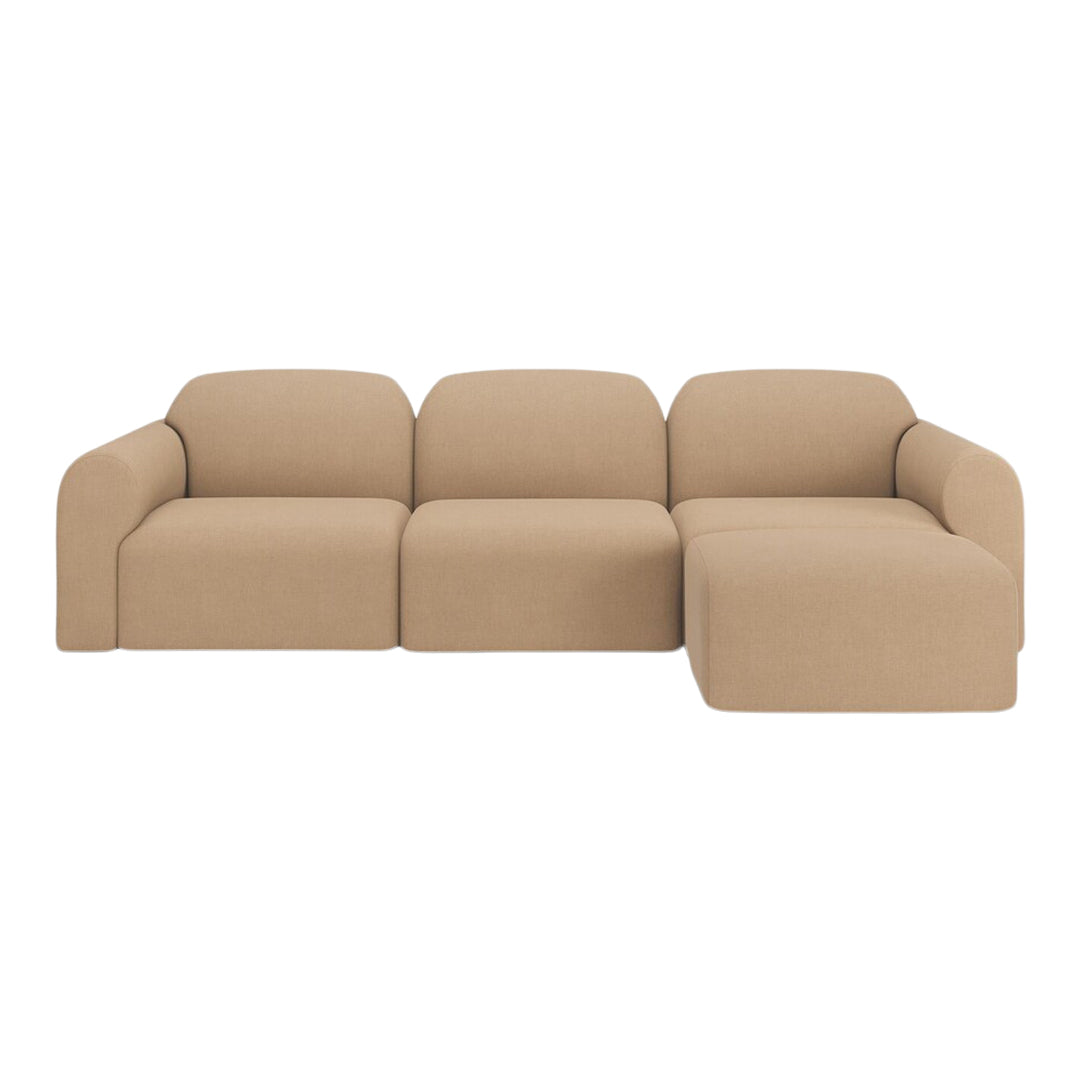 Bulky Pre-Configured Three-Seater Sofa w/ Footstool