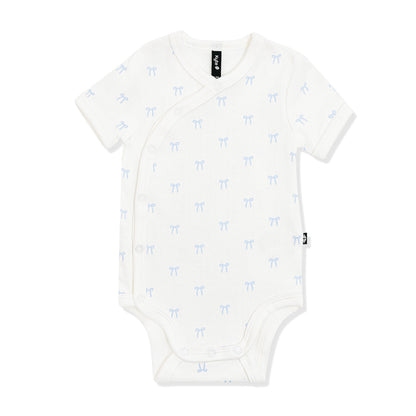 Pointelle Kimono Bodysuit in Sweet Blue Bow