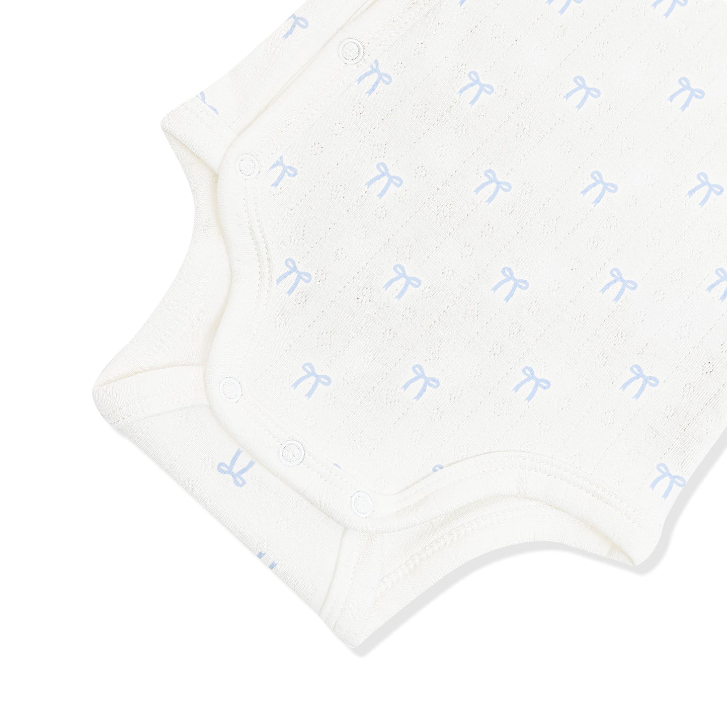 Pointelle Kimono Bodysuit in Sweet Blue Bow