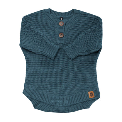 Chunky Knit Romper in Atlantic