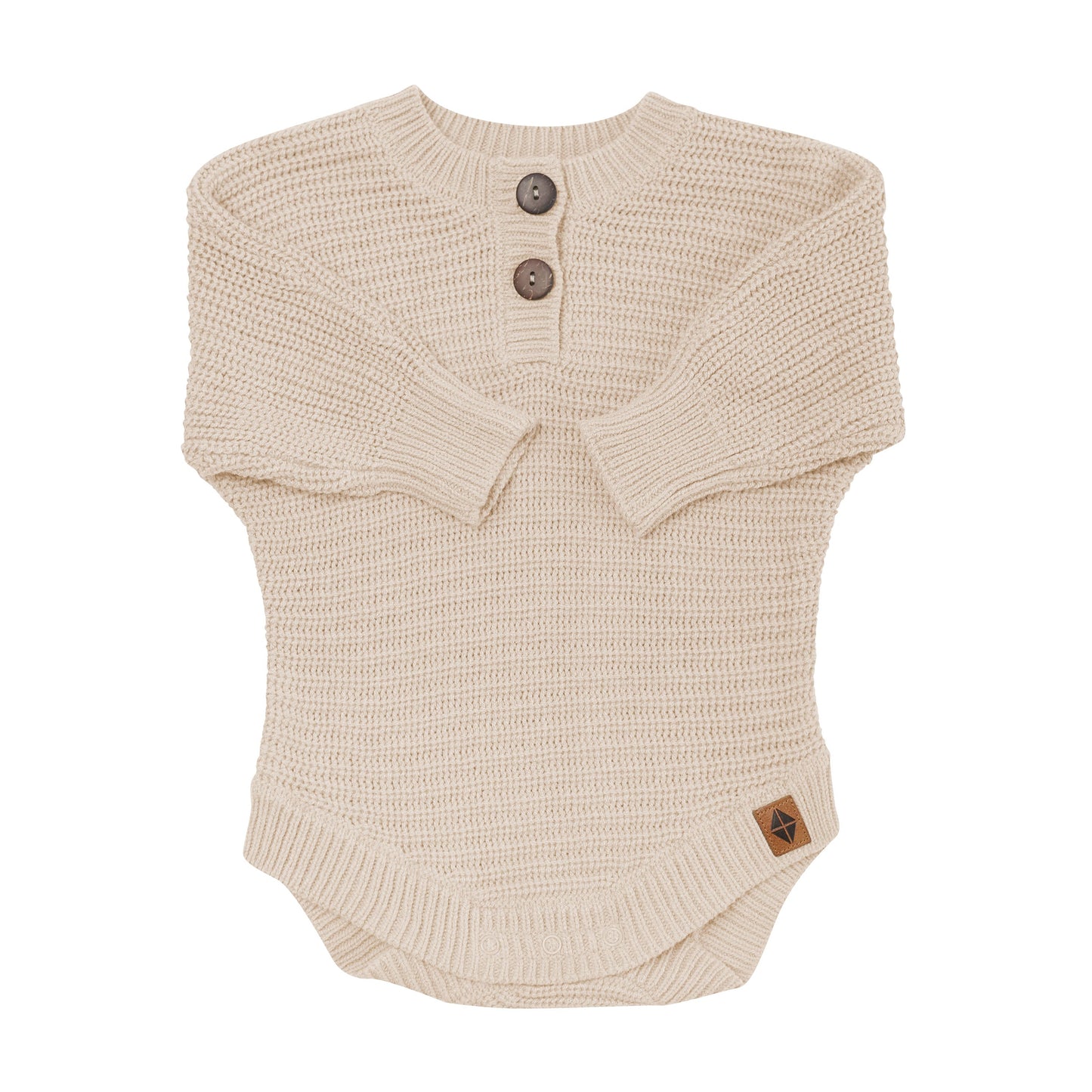Chunky Knit Romper in Almond