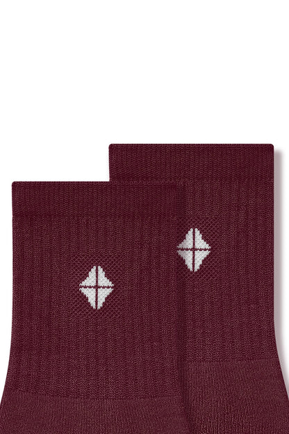 Adult Crew Socks in Burgundy