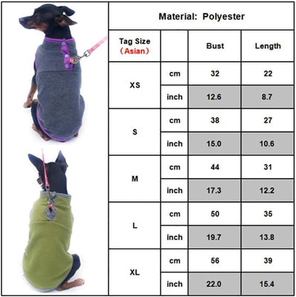 Cozy dog winter vest - durable polyester jacket for small breeds (Pink)