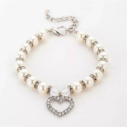 Bark Fifth Avenue - Heart and Pearl Necklace- White