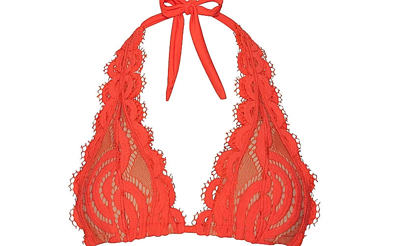 Lace Halter-Lace Fanned Bikini