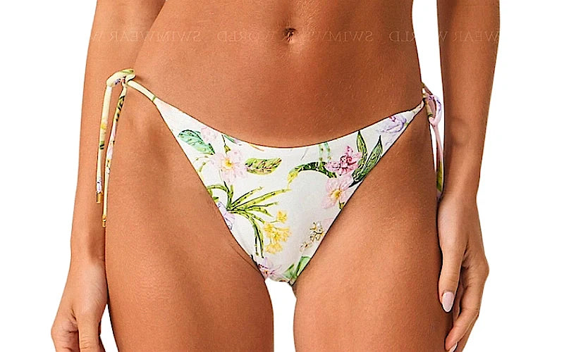 Embroidered Triangle-Embroidered Tie Side Bikini