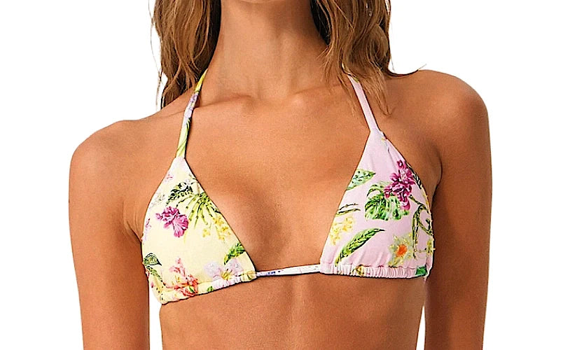 Embroidered Triangle-Embroidered Tie Side Bikini