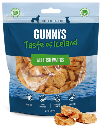 Gunni's A Taste Of Iceland Wolffish Wafers 5 Oz.