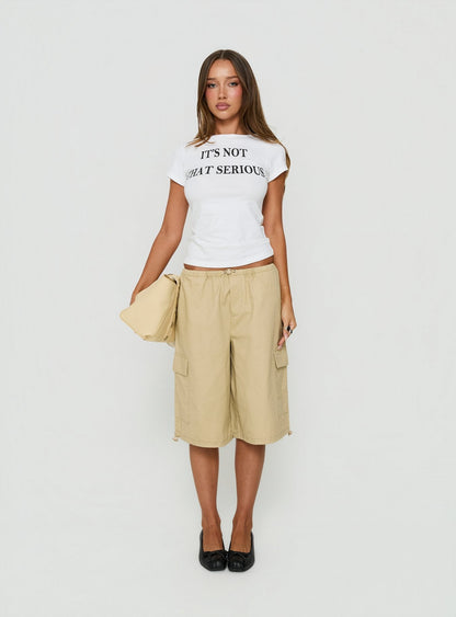 Allyza Baggy Cargo Shorts Stone