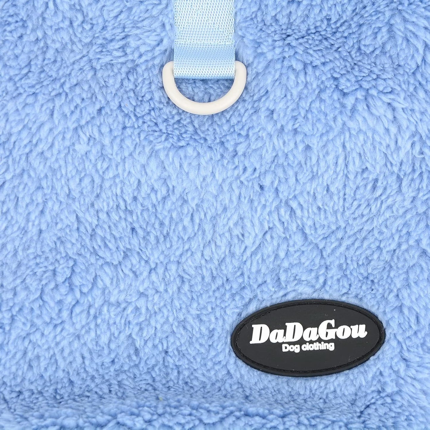 Cozy fleece dog sweater with D-ring - warm winter wear for small breeds & cats (Dark Blue)