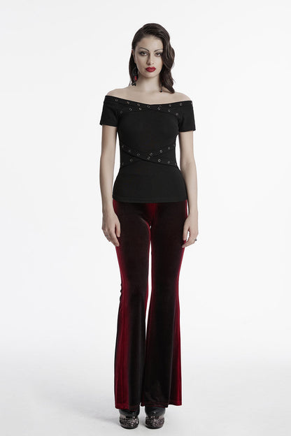 90s Goth Off-the-Shoulder Top