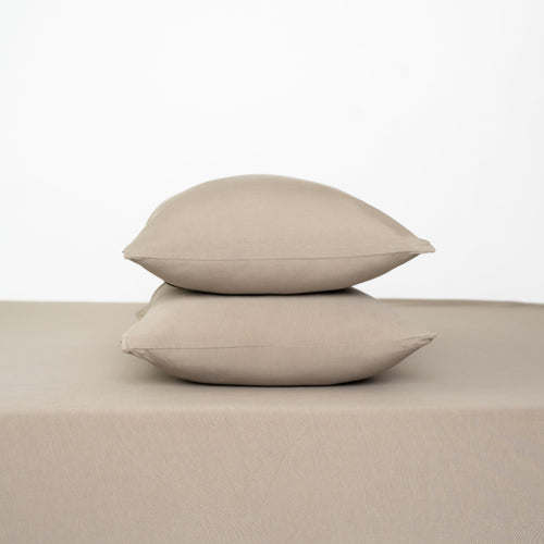 Fitted Sheet with Pillowcases in Almond