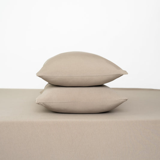 Fitted Sheet with Pillowcases in Almond