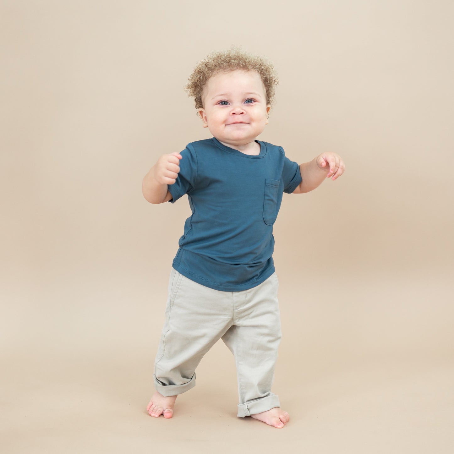 Toddler Crew Neck Tee in Atlantic