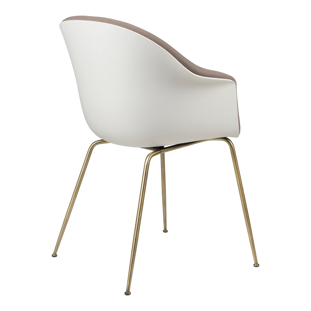Bat Dining Chair - Antique Brass Conic Base - Front Upholstered