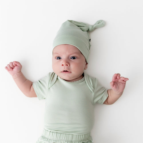 Knotted Cap in Basil